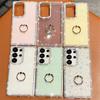 Side Diamond Glitter Powder Imd Hard Shell Suitable for Samsung S25S24S23 Ultra Diamond Ring Buckle Phone Case A16 A56