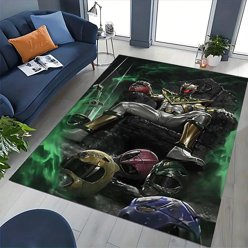 1 шт. Power Rangers Зеленый Рейнджер, Коврик для офисного кресла, Нескользящий ковер для домашнего декора, Подходит для всех сезонов, Для офиса, гостиной, спальни, игровой комнаты