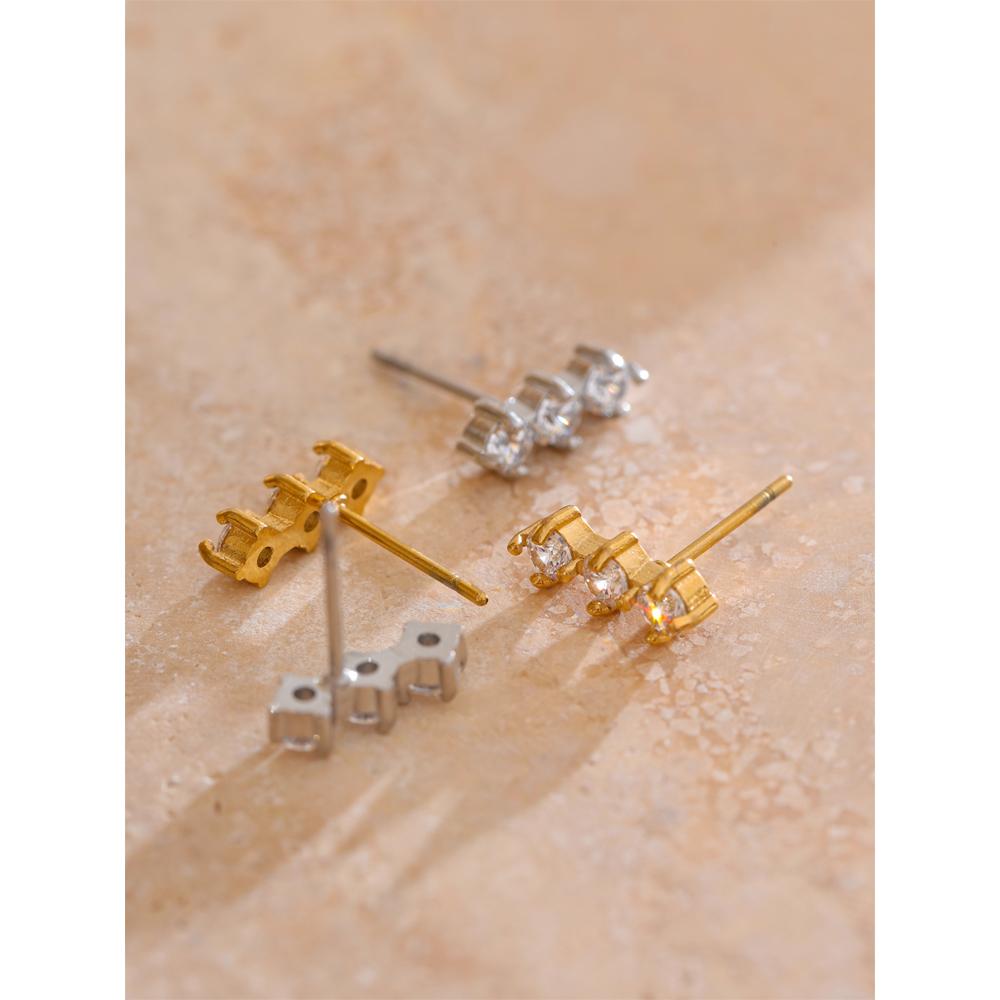 Eetit Высококачественные блестящие серьги-пусеты с кубическим цирконием для женщин из нержавеющей стали, нежные, популярные, универсальные, подарок