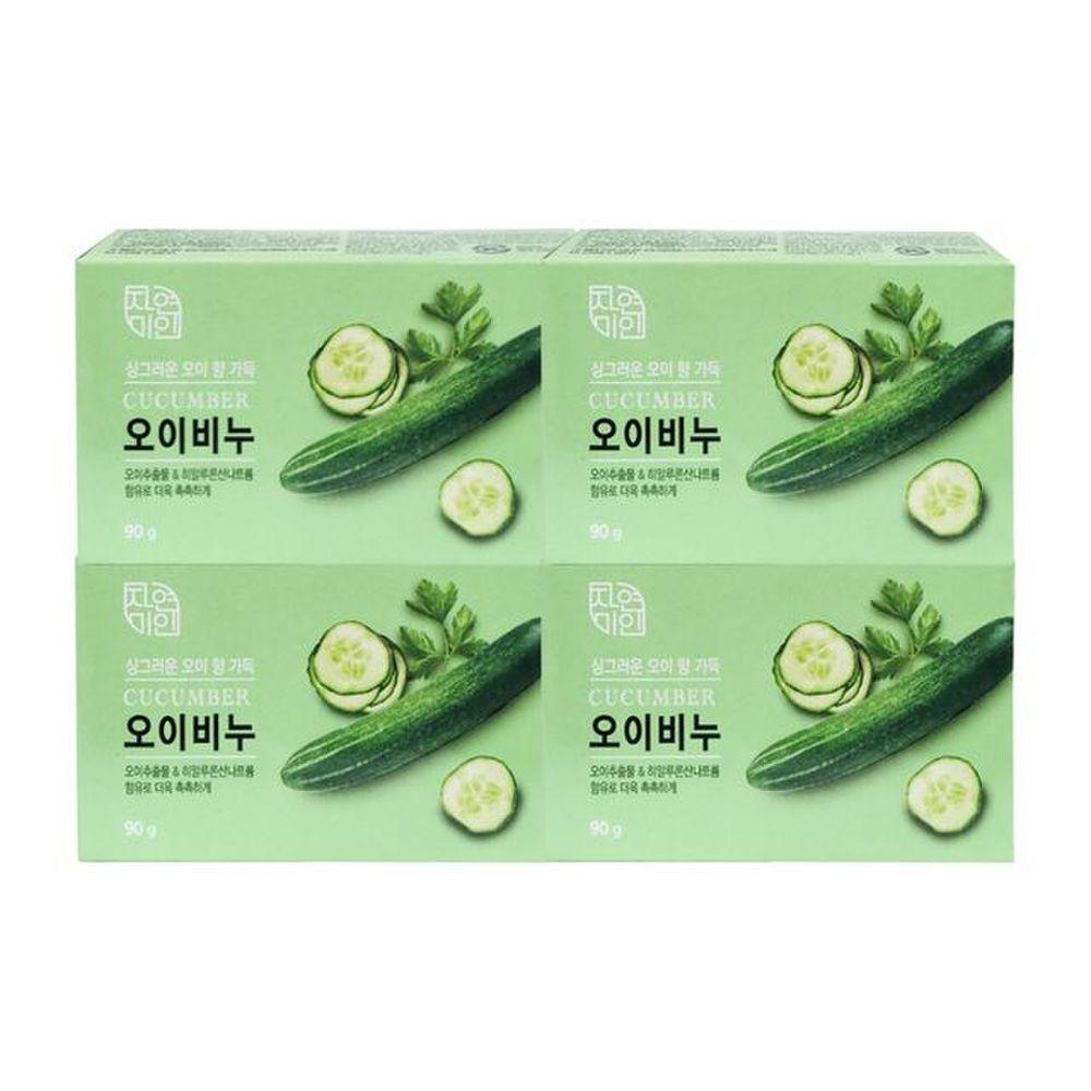 Mukunghwa Очищающее мыло для лица огуречное мыло 100 г 4 упаковки