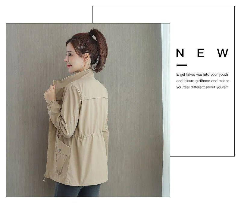 Women's Slimming Trench Coat with Stand Collar - 2024 Spring/Autumn Fashion