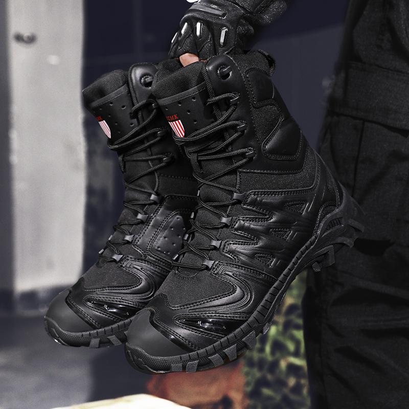 2024 Новые мужские рабочие защитные ботинки, мужские ботинки, походные кожаные водонепроницаемые ботинки для пустыни, армейские ботильоны, мужская рабочая обувь