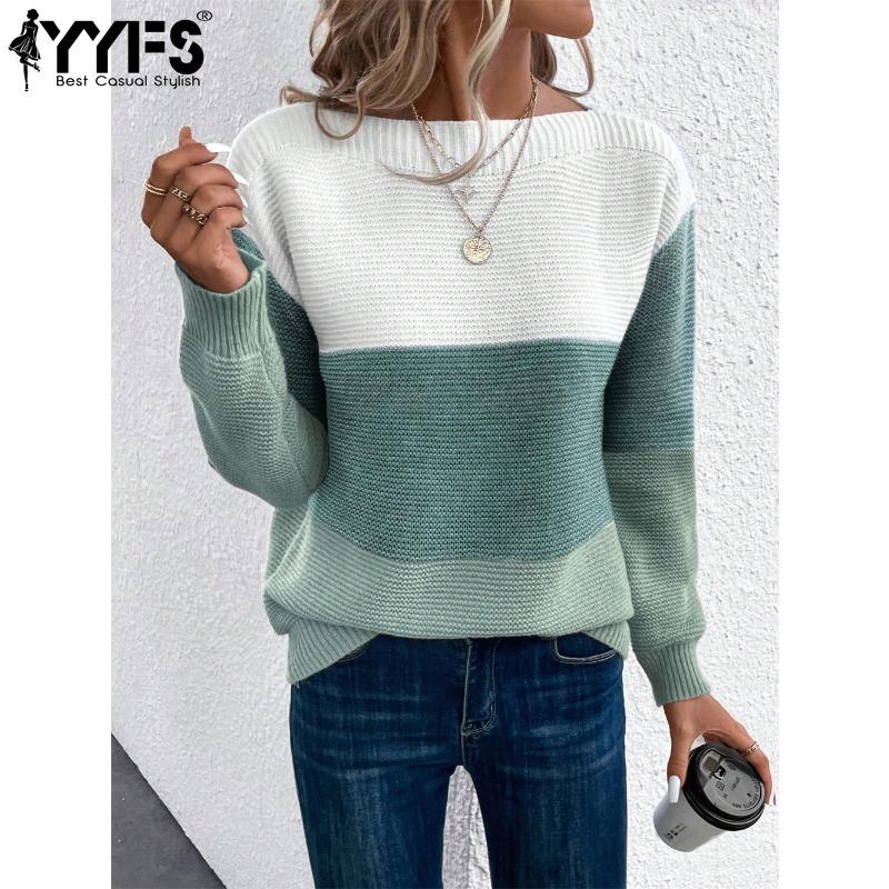YYFS Women's Fashion Casual Spring Autumn Solid Color Print Long Sleeve O-Neck Blouses & Shirts
