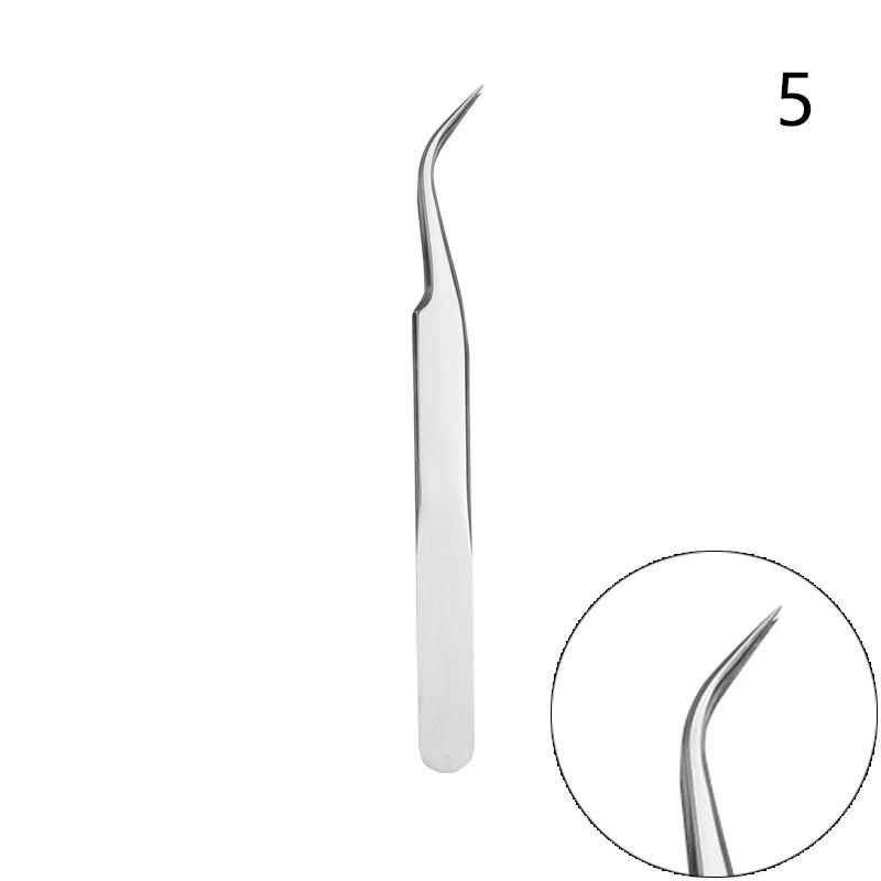 Anti-Slip Stainless Steel Lash Extension Tweezers Curved Tip Straight High Precision for Nail Art Makeup Beauty Tools