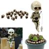 Миниатюрные фигурки черепов из смолы, Хэллоуинский декор, милая фигурка гнома-скелета, 20 шт. мини-голов черепов для сада, двора, газона, пруда