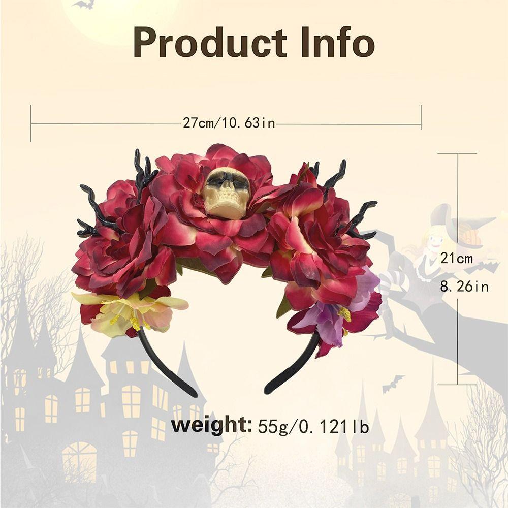 Halloween Rose Flower Crown Headband Hawaiian Mexican Hair Accessories  for Women