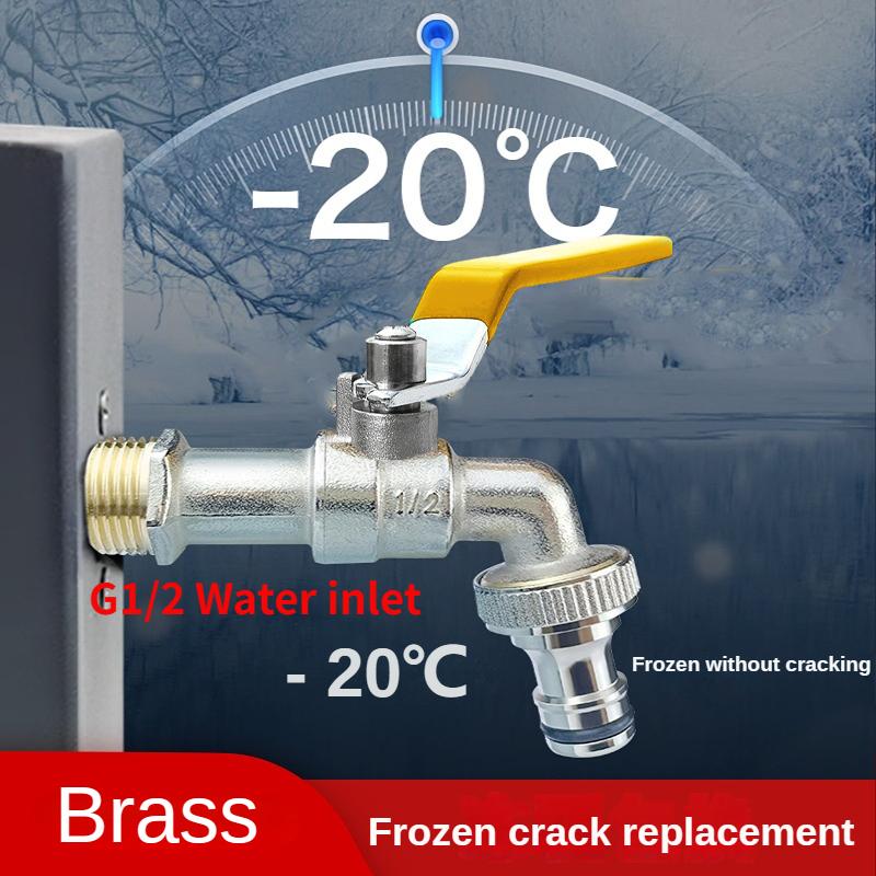 Garden Home Faucet Adapter Metal Tap 1/2'' IBC Water Tank Connector 2-Way 1-Way Irrigation Joint Replacement Fitting Ball Valve