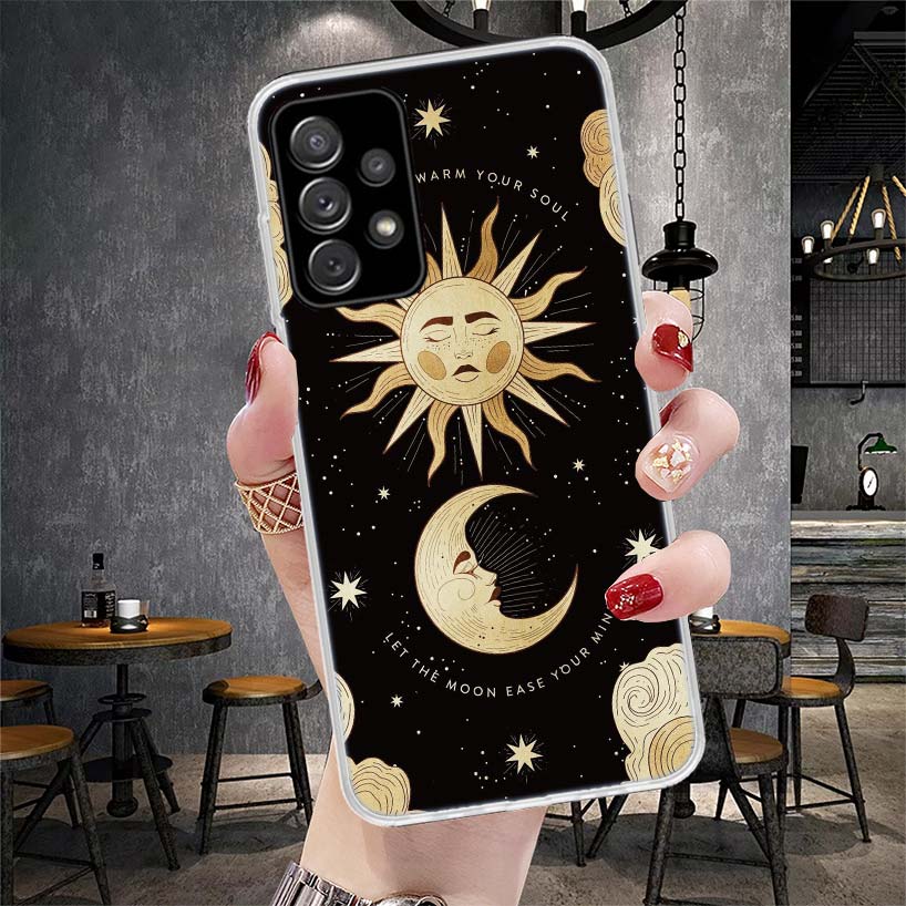 Смешной Чехол для Телефона с Лицом Солнца и Луны Мягкий Для Samsung Galaxy S22 S23 S24 S25 Edge S26 Ultra S20 FE S21 Plus + Fundas Coque Galaxy S20