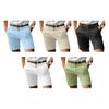 Men Shorts Mid-rise Buttons Zipper Fly Solid Color Shorts with Pockets Straight Leg Summer Casual Shorts Daily Wear