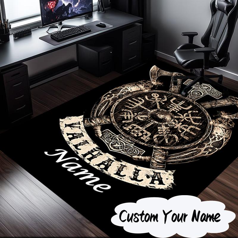 Custom Name Rug Viking Carpet Game rug Area Rug Suitable for Kitchens, Homes, Offices, Living Rooms,Home Decor,Birthday Gift