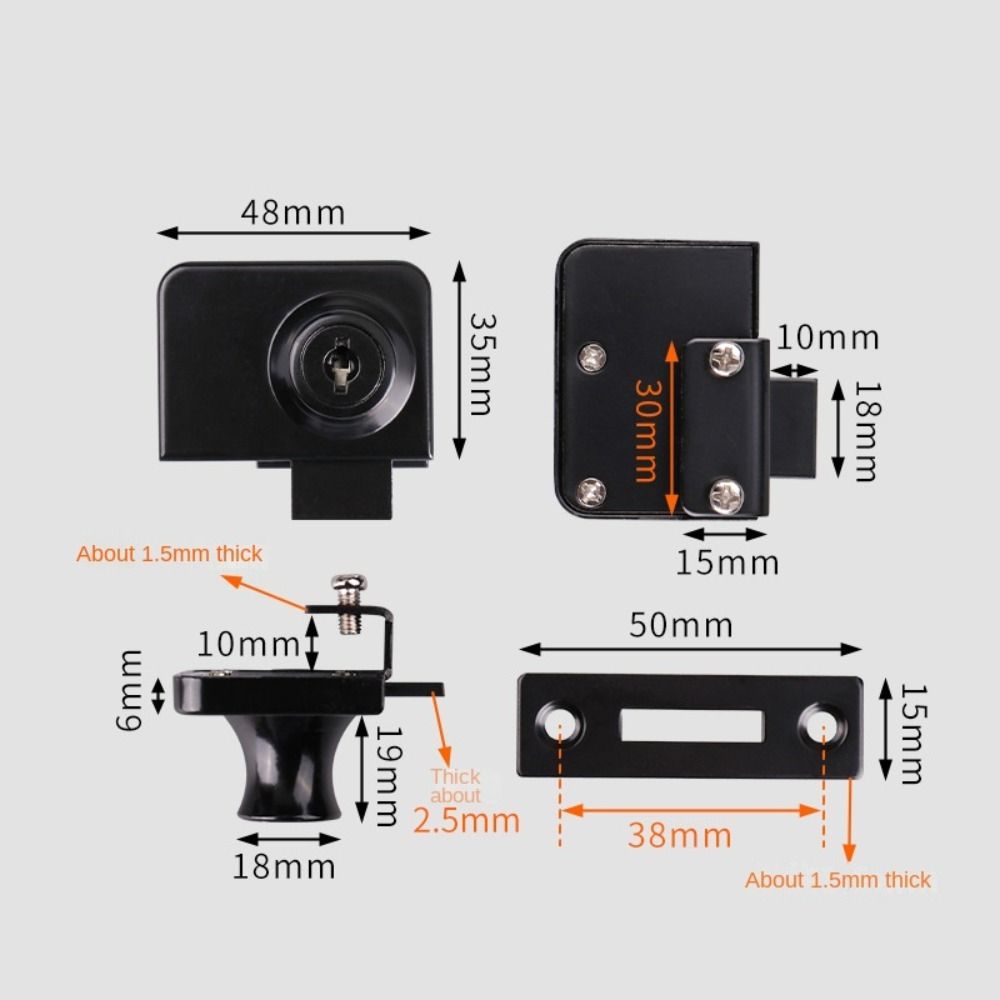 Замок для стеклянной двери из цинкового сплава, комплект замков безопасности, новый замок для витрины шкафа