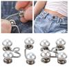 4sets Reusable Button Pins Adjustable Pant Buttons Sturdy Waist Tightener  For Jeans