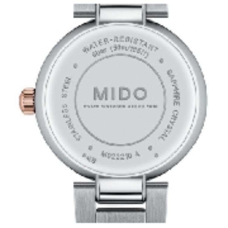 MIDO Belem Seri Series Quartz Movement Diamond Simple Retro Calendar Stainless Steel Gold Plated PVD Coated Stainless Steel Strap M022.210.22.036.00