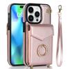 Crossbody Card Bag Wallet Ring Holder Leather Case for iPhone 15 14 13 12 11 Pro Max XS MAX XR for Samsung S23 S22 S21 S20 Ultra Plus A14 A13 A53 A54