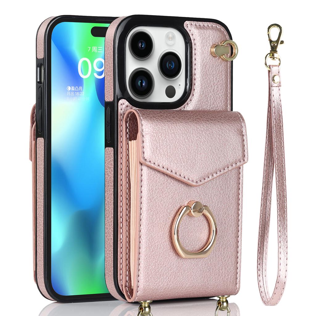 Crossbody Card Bag Wallet Ring Holder Leather Case for iPhone 15 14 13 12 11 Pro Max XS MAX XR for Samsung S23 S22 S21 S20 Ultra Plus A14 A13 A53 A54