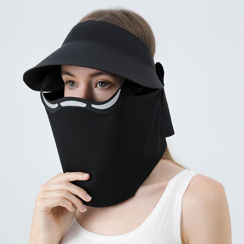 Nylon Neck Guard Magnetic Sun Hat for Women Sun Protection Cap for Outdoor Sports Full-Face Sunscreen Mask with Neck Protection