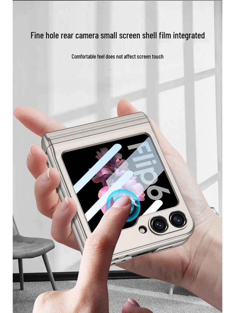 Магнитный чехол-пенал для Samsung Z Flip6: Стильный держатель со складной защитой экрана и прочным жестким корпусом