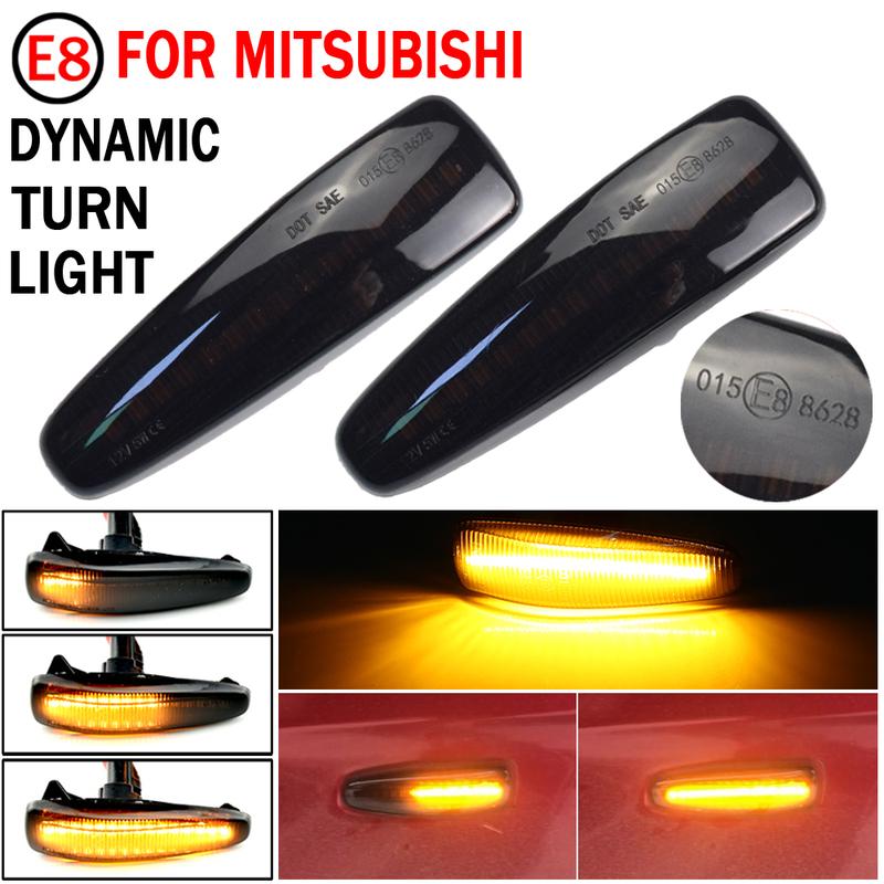 LED Side Fender Dynamic Turn Signal Light Marker Lamp For Mitsubishi Lancer Evolution Evo X Outlander Sport RVR ASX Mirage 2014+