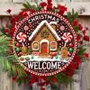 Wooden Christmas Sign with Gingerbread Man Pattern - Navidad Welcome Sign for Front Door Wall Hanging Decor - Ideal Christmas Ornament