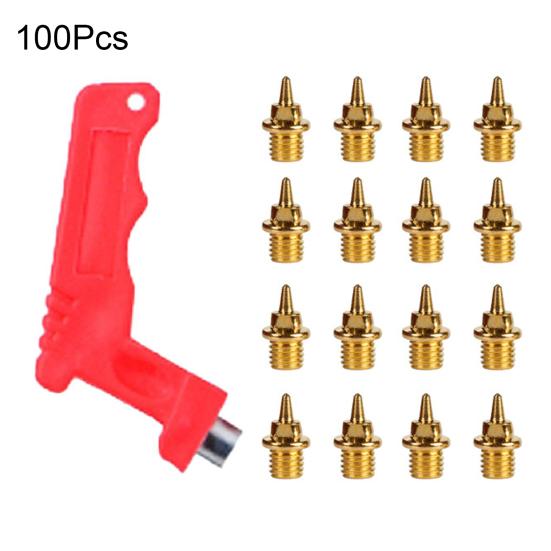 Yousheng 100 шт. шипов для беговых лыж из углеродистой стали, шипы для беговых и кроссовых кроссовок с ключом для шипов для спринтерских видов спорта, кроссовки