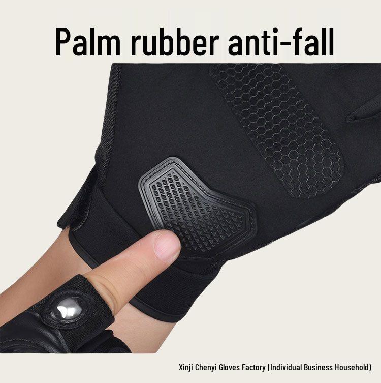 Мужские мотоциклетные перчатки с полупальцами и защитой от падений - износостойкая микрофибра для бокса, фитнеса и езды по бездорожью