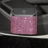 Bling Rhinestones Auto Unbrella Storage Box Removable Vehicle Hanging Dust Case  Seat Back