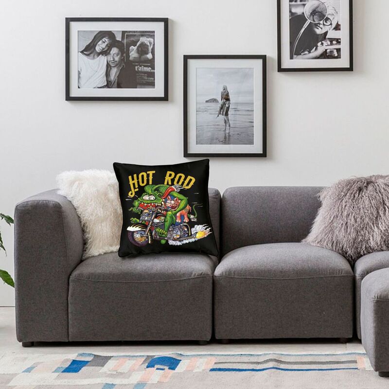 Наволочка Ratfink Ride для гостиной Rat Fink, современный чехол для подушки с 3D принтом, наволочка на заказ 40x40 см