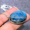 Лабрадорит Драгоценный камень 925 Стерлинговое серебро Ювелирное ожерелье 18"
