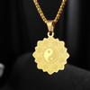 Fashionable Stainless Steel Flower of Life Pendant Mandala Tai Chi Men's Necklace Gift Jewelry