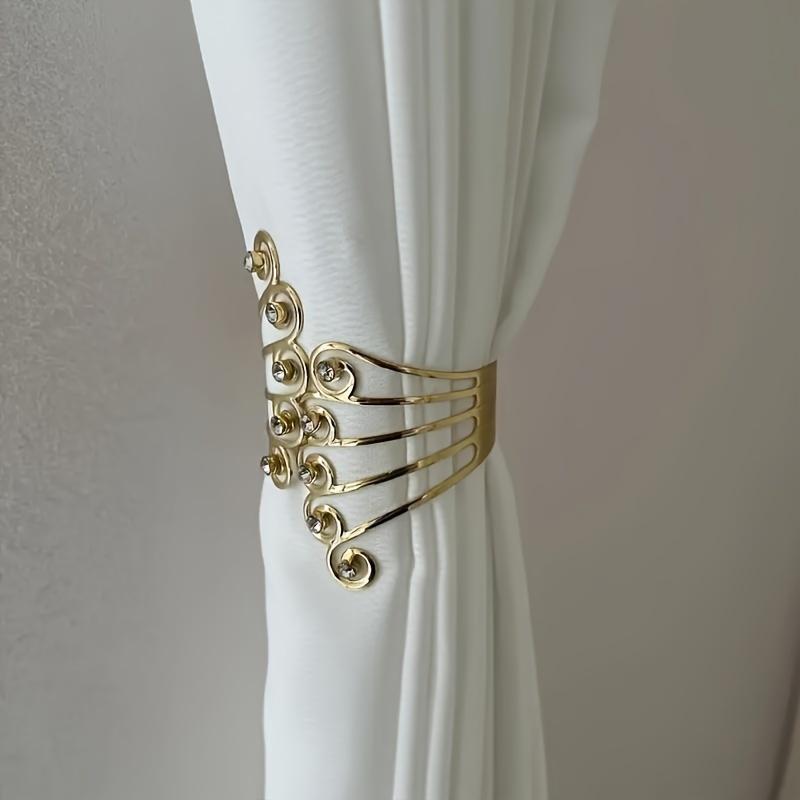 2 шт. элегантные подхваты для штор из сплава со стразами, простая установка, для спальни, ванной комнаты, гостиной, офиса, классический роскошный домашний декор