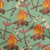 oneOone Cotton Flex Black Fabric Campfire Sewing Fabric By The Yard Printed Diy Clothing Sewing Supplies 40 Inch