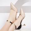 Women Fashion Sweet Pointed Toe Buckles Strap Stiletto Heels Lady Cool Red Party Heel Shoes Heels