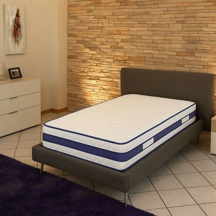 Matelas Très Epais 29 cm 90x190 Très Ferme - 7 Zones de Confort - Noyau Poli Lattex HR Dernière Génération - Très Respirant