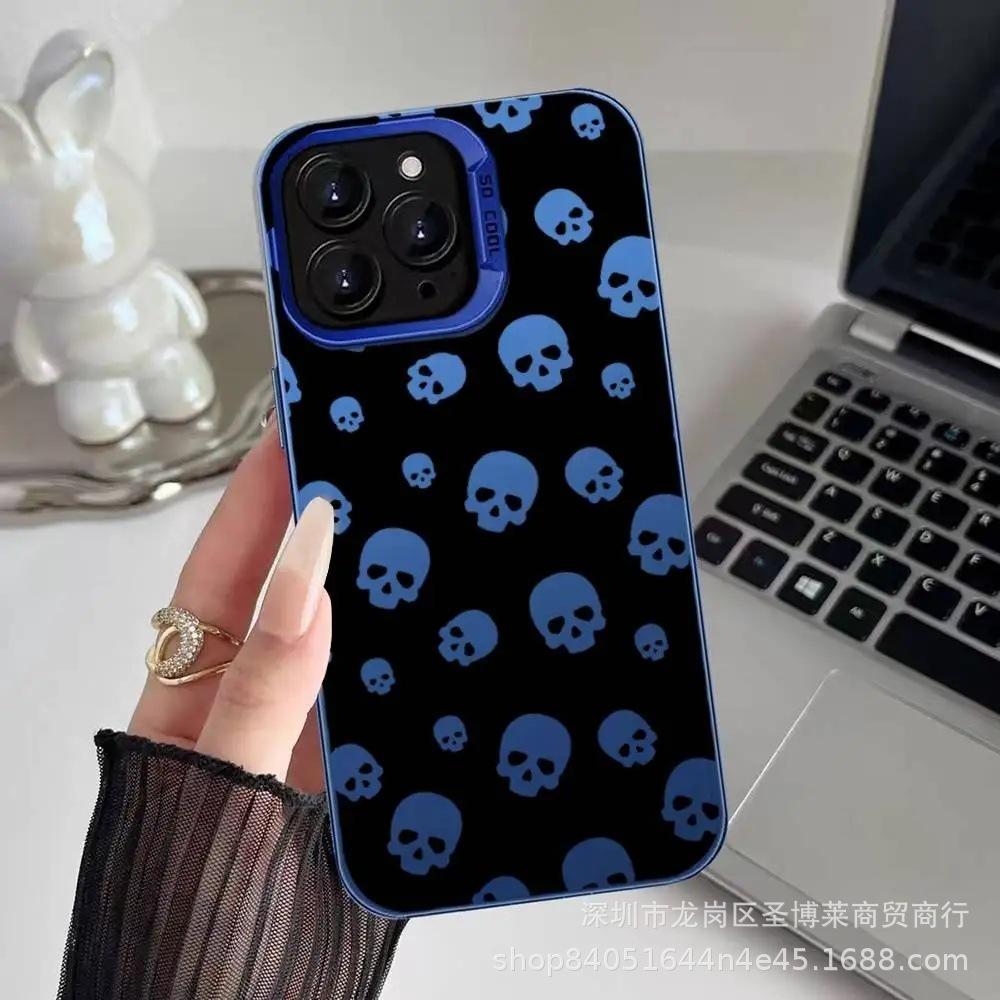 Полный экран с черепом для Apple 15 цветной серебристый iPhone14promax креативный 13/11 матовый 16 защитный чехол 17