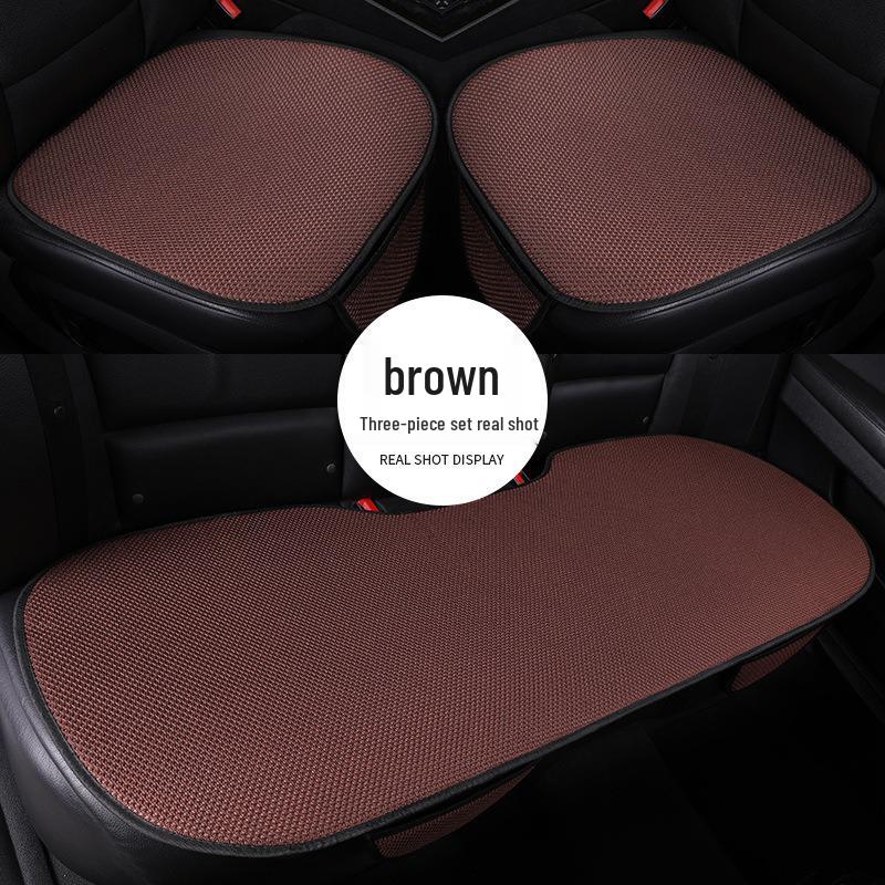 Cross-Border Summer Ice Silk Car Seat Cushion Set - 3-Piece, Cool, No Backrest