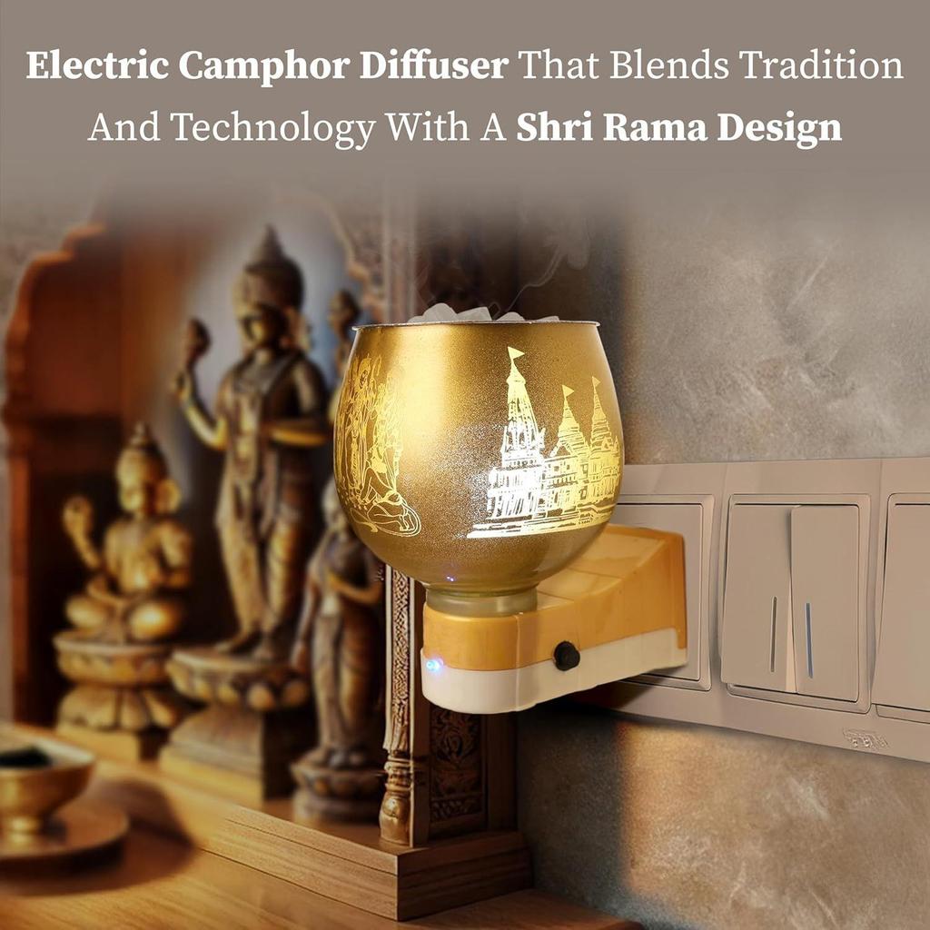 ure Multipurpose Camphor Electric Diffuser (Shri Rama) with Free Camphor Tablets |
