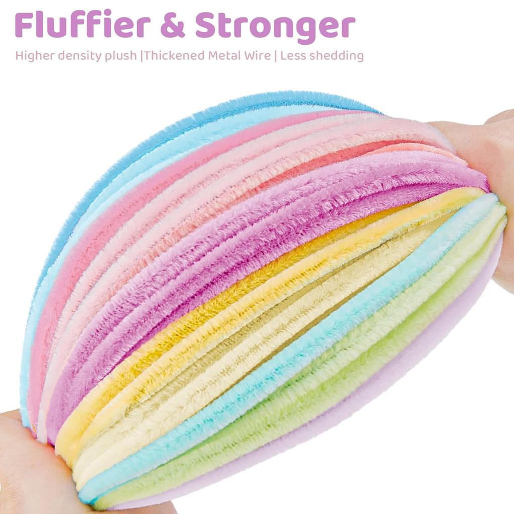 1000pcs Pipe Cleaners Craft , Thick Multiple Color Chenille Stem Flower Craft Supplies for DIY Art Christmas Creative Decoration