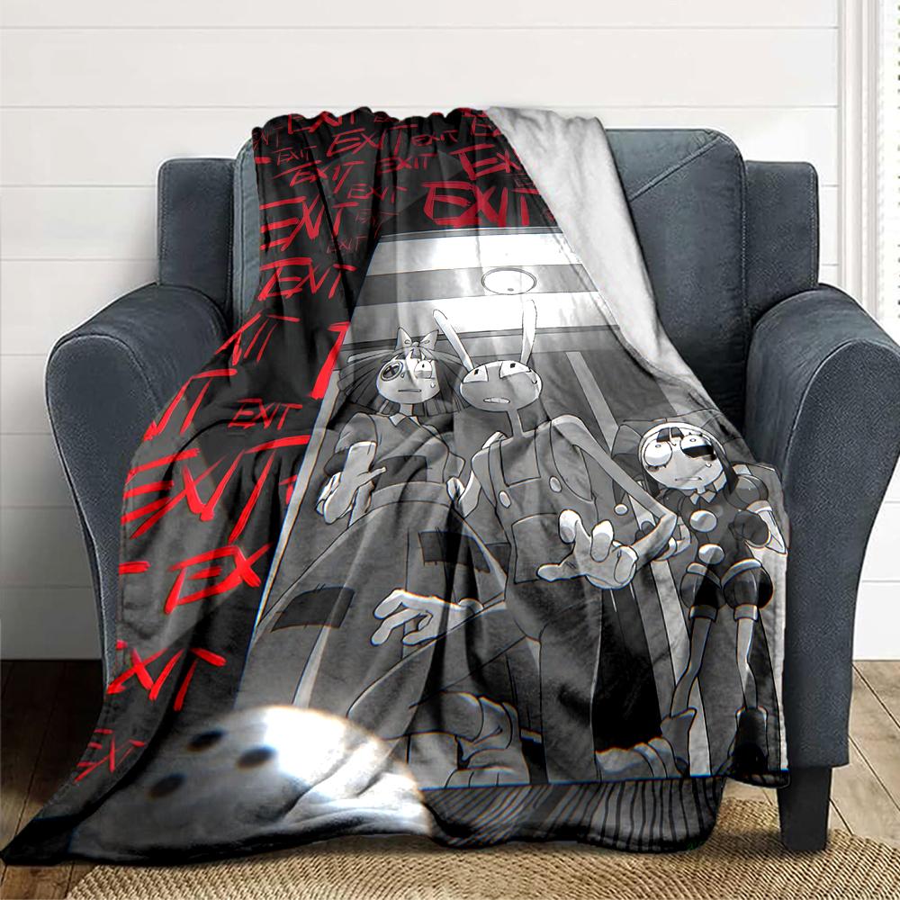 1Pc Exit Sign Mystery Blanket Soft Throw Blanket For Home Bedroom Bed Sofa Travel Office Solid Christmas Blanket