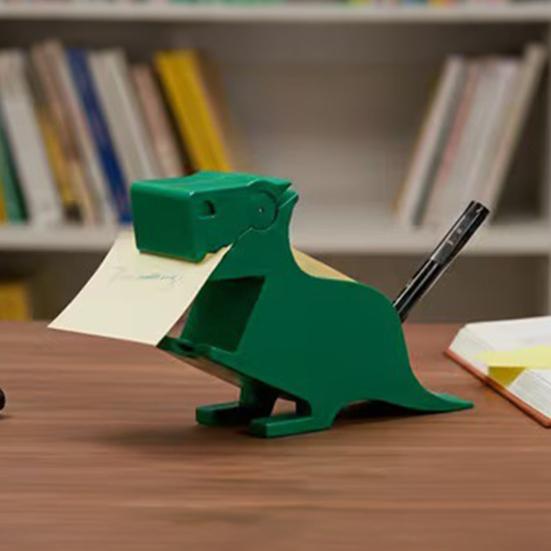 Dinosaur Sticky Notes Holder with Pen Storage Decorative Dino Memo Dispenser Organizer Desk Accessories