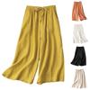 Модные женские свободные летние тонкие брюки с высокой талией большого размера, повседневные прямые брюки