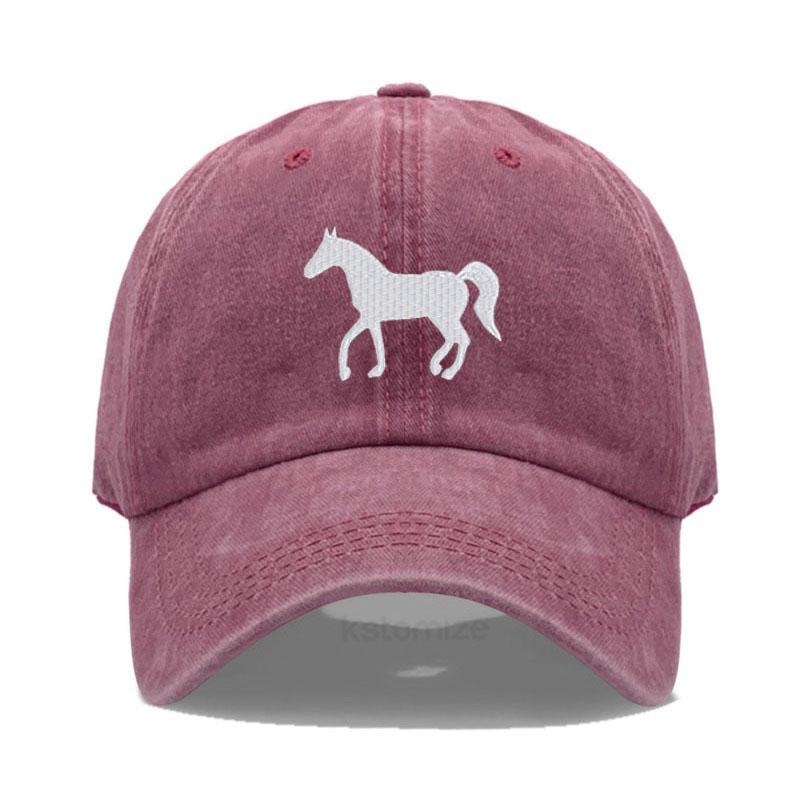 Women's Baseball Cap Men's Washed Cotton Horse Embroidery Dad Hat Sport Golf Caps For Man Sun Hats Dropshipping