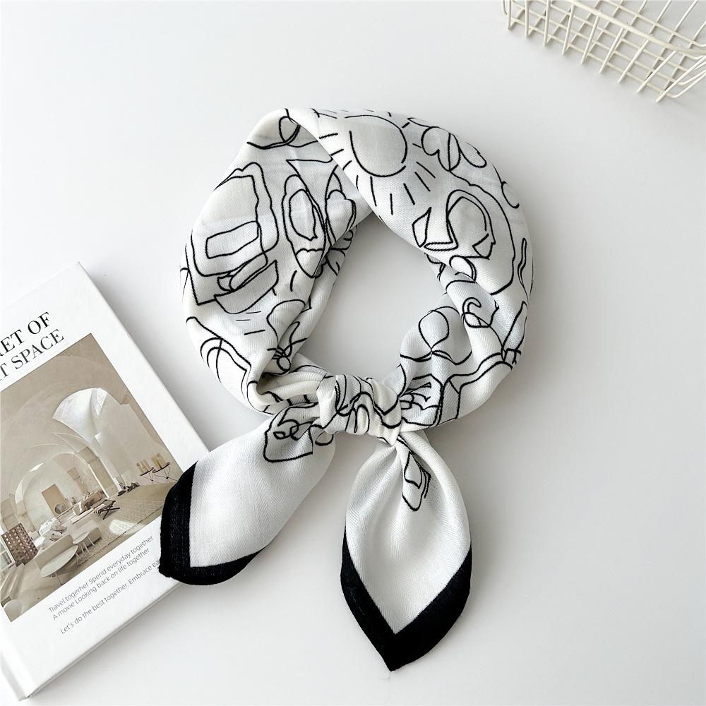 65 Fashion Style Cotton And Hemp Small Square Scarf For Women'S Professional Decoration Scarf Dual Use Shawl Outer Wear Spring And Autumn Scarf