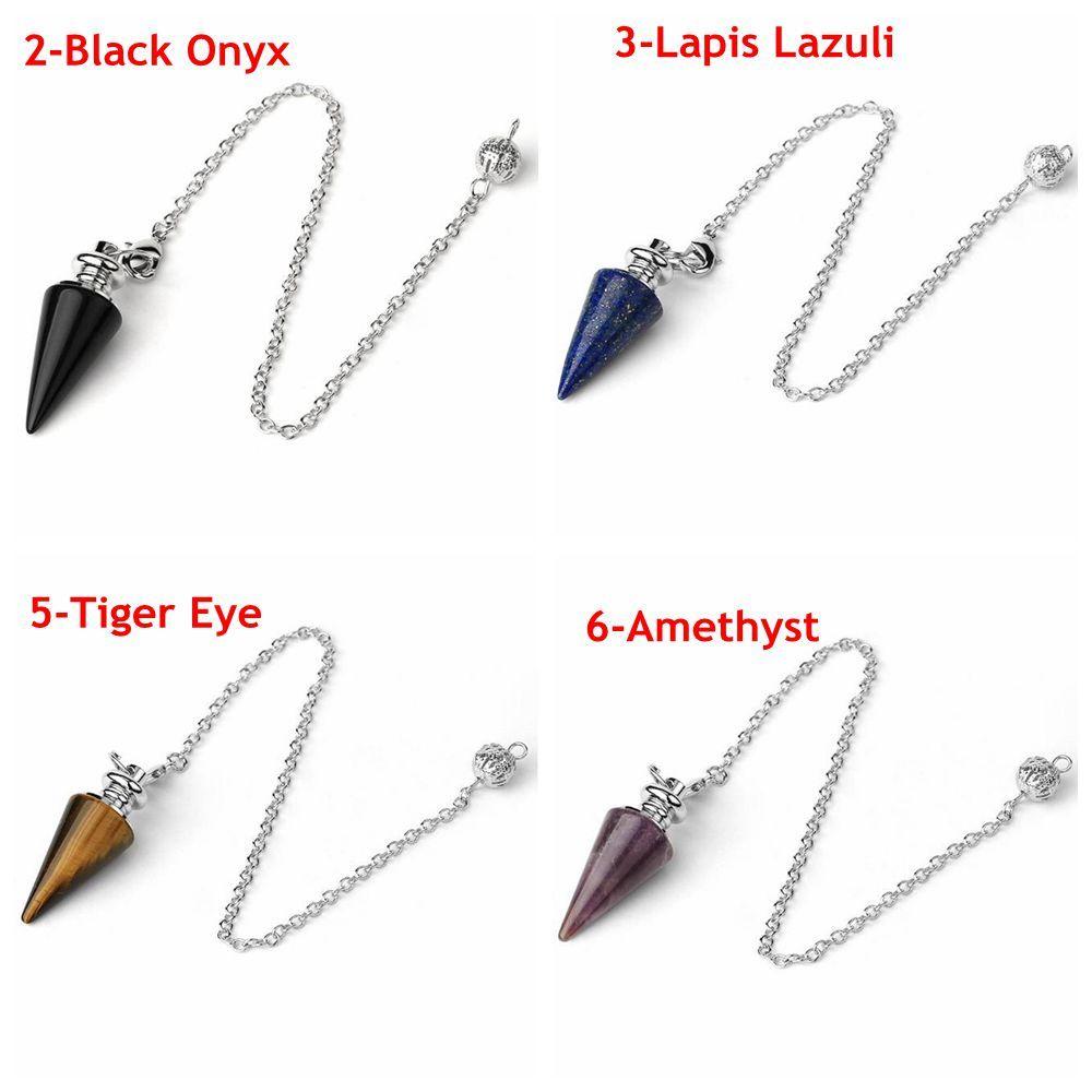 Подвески из розового кварца с цепочкой из кристаллов, лечебный кристалл, конический маятник, подвеска-амулет Рейки