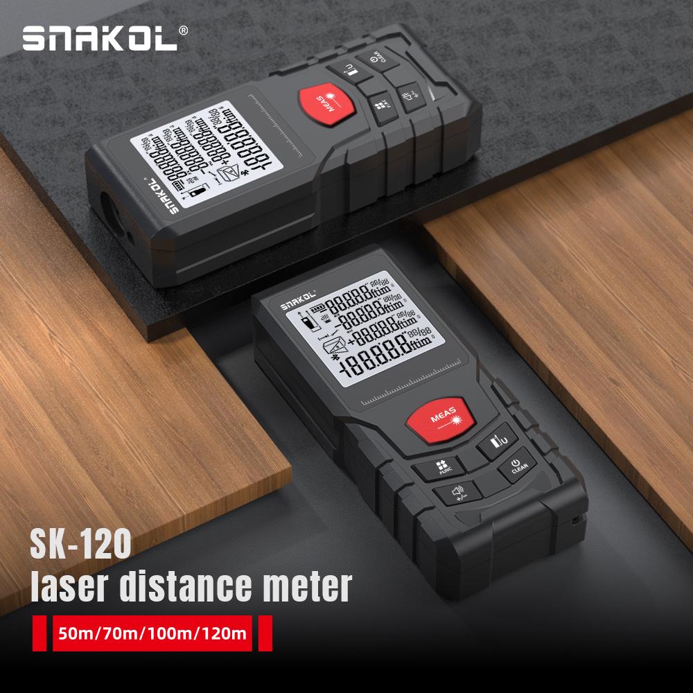 Snakol Laser Distance Meter 50m 70m 100m 120m Rangefinder Digital Range Finder Trena Roulette Ruler Distance Measuring Tape