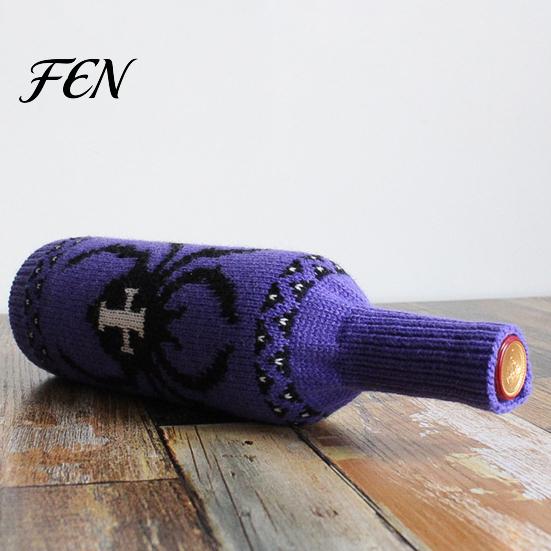 Skeleton Pattern Bottle Decor Halloween Wine Sweater, Reusable Knitted Champagne Cover, Pumpkin Skull Decorative Cover Spider Sleeve Decoration