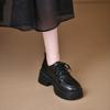Черные ретро туфли на платформе из маленькой кожи женские весенне-осенние новые на толстом каблуке туфли Мэри Джейн детские