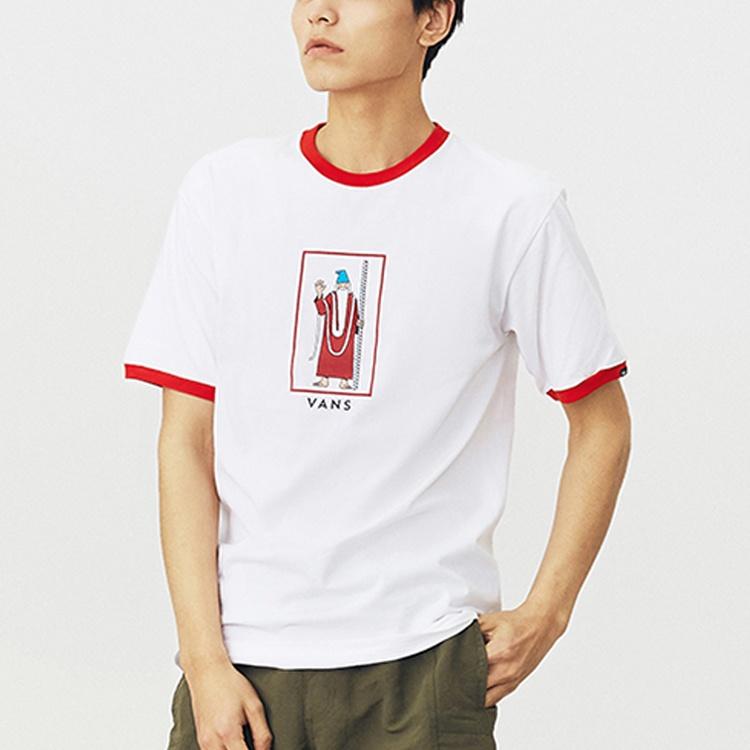 Vans T Shirts Unisex White Crew Neck Moderate Straight Fit VN0A4VKNZ4Q
