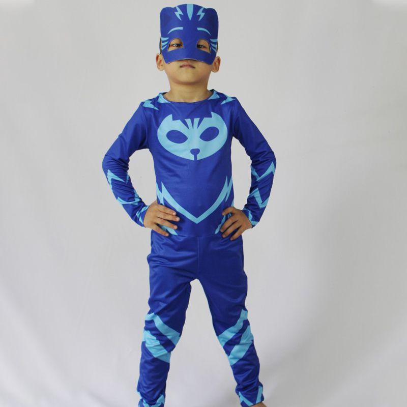 Костюм PJ Masks от Noblekids с красочным комбинезоном Кэтбоя, Совы и Гекко для детей