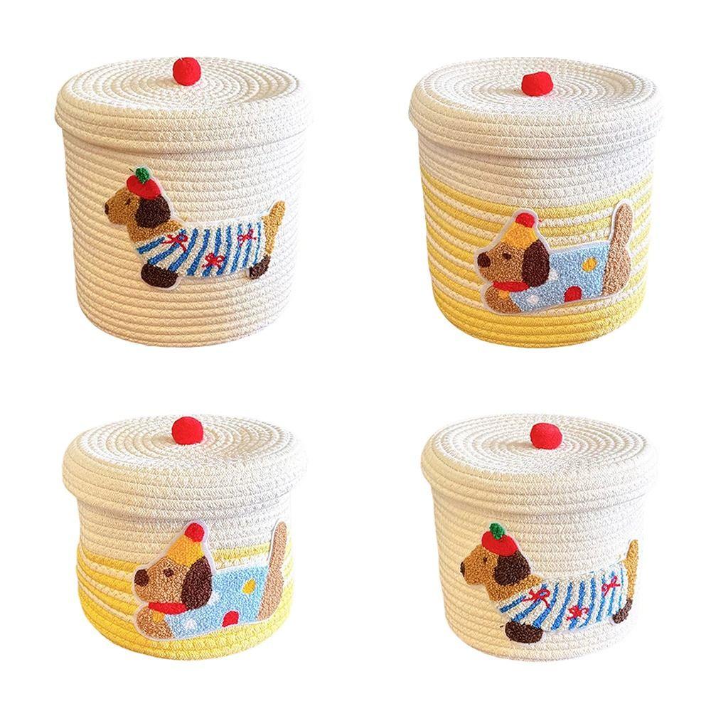 Пылезащитная плетеная корзина для хранения большой вместимости, корзина для организации дома, корзина для хранения с крышкой