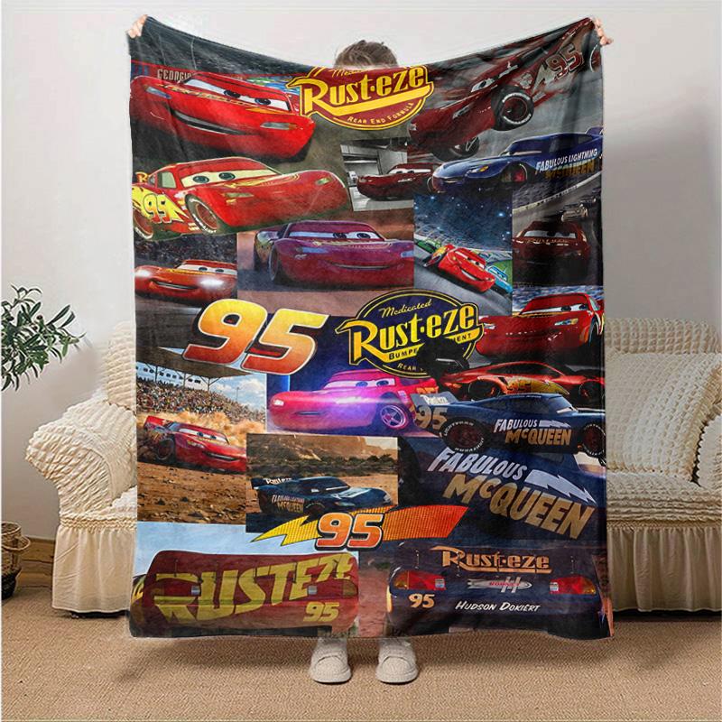 1pc Mcqueen Car Adventure Flannel Blanket Soft Warm Throw Blanket for Bedroom Living Room Bed Travel Camping Picnic Gift. M730030